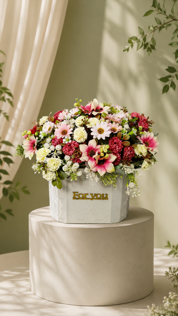 باکس گل مصنوعی تزئینی لوکس  برای هدیه