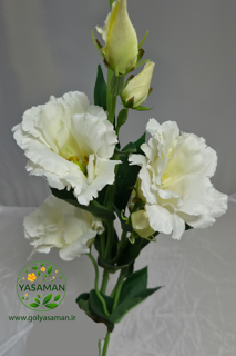 شاخه گل لیسینتوس  سفید مصنوعی لوکس یاسمن